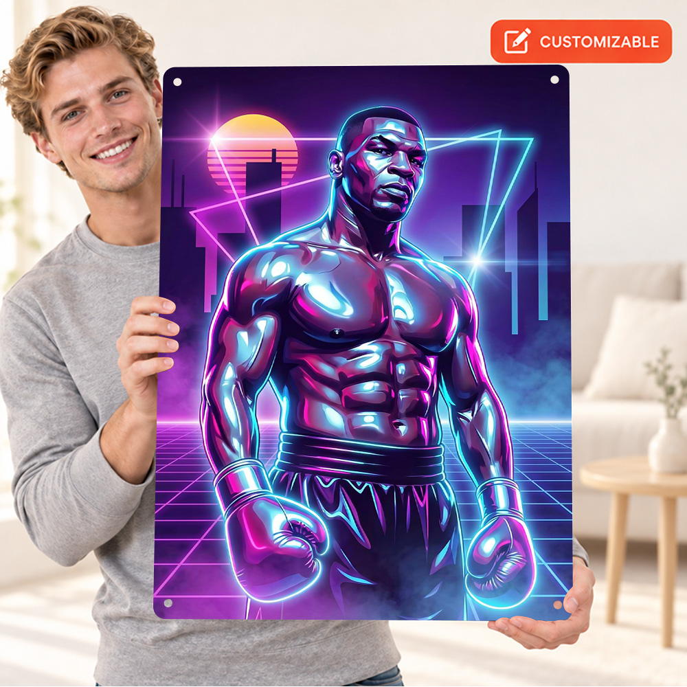 ملصق معدني بتصميم مايك تايسون  - مراجعة Home Gym Neon Sign وسعره