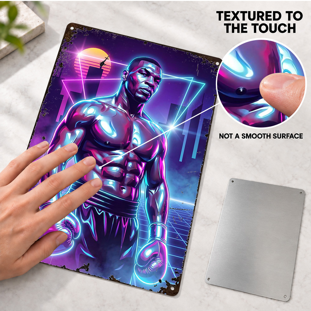 ملصق معدني بتصميم مايك تايسون  - مراجعة Home Gym Neon Sign وسعره