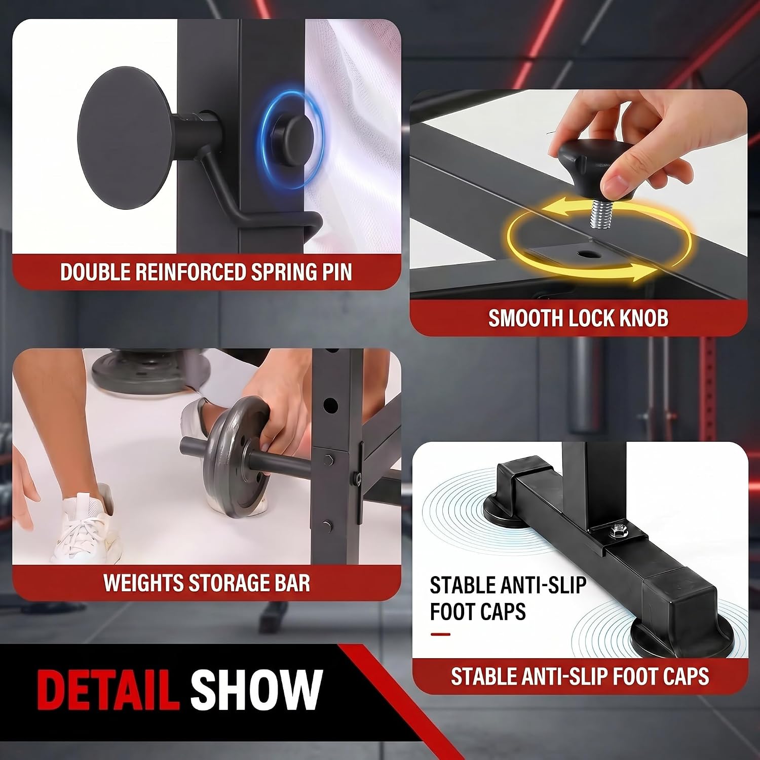 مجموعة مقاعد تمارين الوزن مع ح - مراجعة Home Gym Equipment Set وسعره
